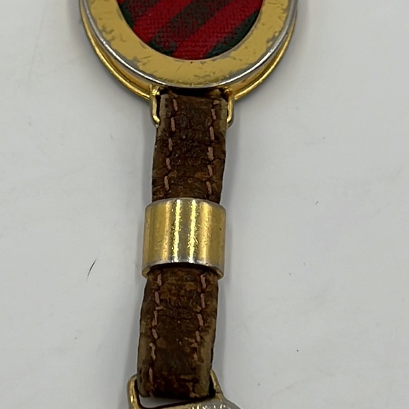 Authentic OLD GUCCI Interlocking G Tag Plate Key Ring Charm - Picture 11 of 15